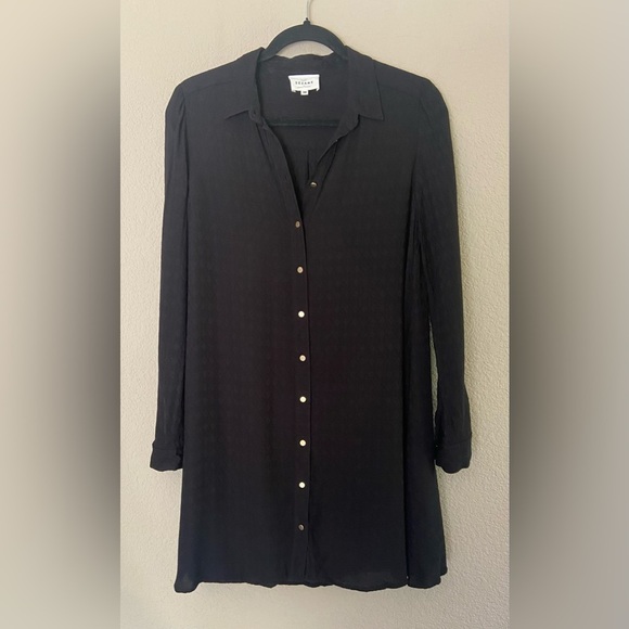 Sezane Women’s Shirt Dress Button Down Black Geometric Print Sz 38 US Sz 6 - Picture 1 of 6